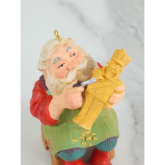 Hallmark Carving Santa Ornament 2001 Christmas Holidays 3" Home Decor Vintage - Picture 2 of 16